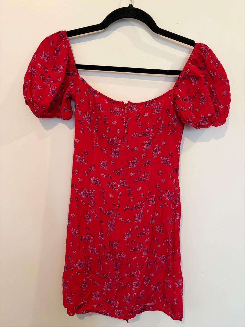 RAT & BOA Red Floral Viscose Mini Dress - Small